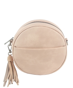 Fashion Tassel Round Crossbody Bag LSD190 BLUSH